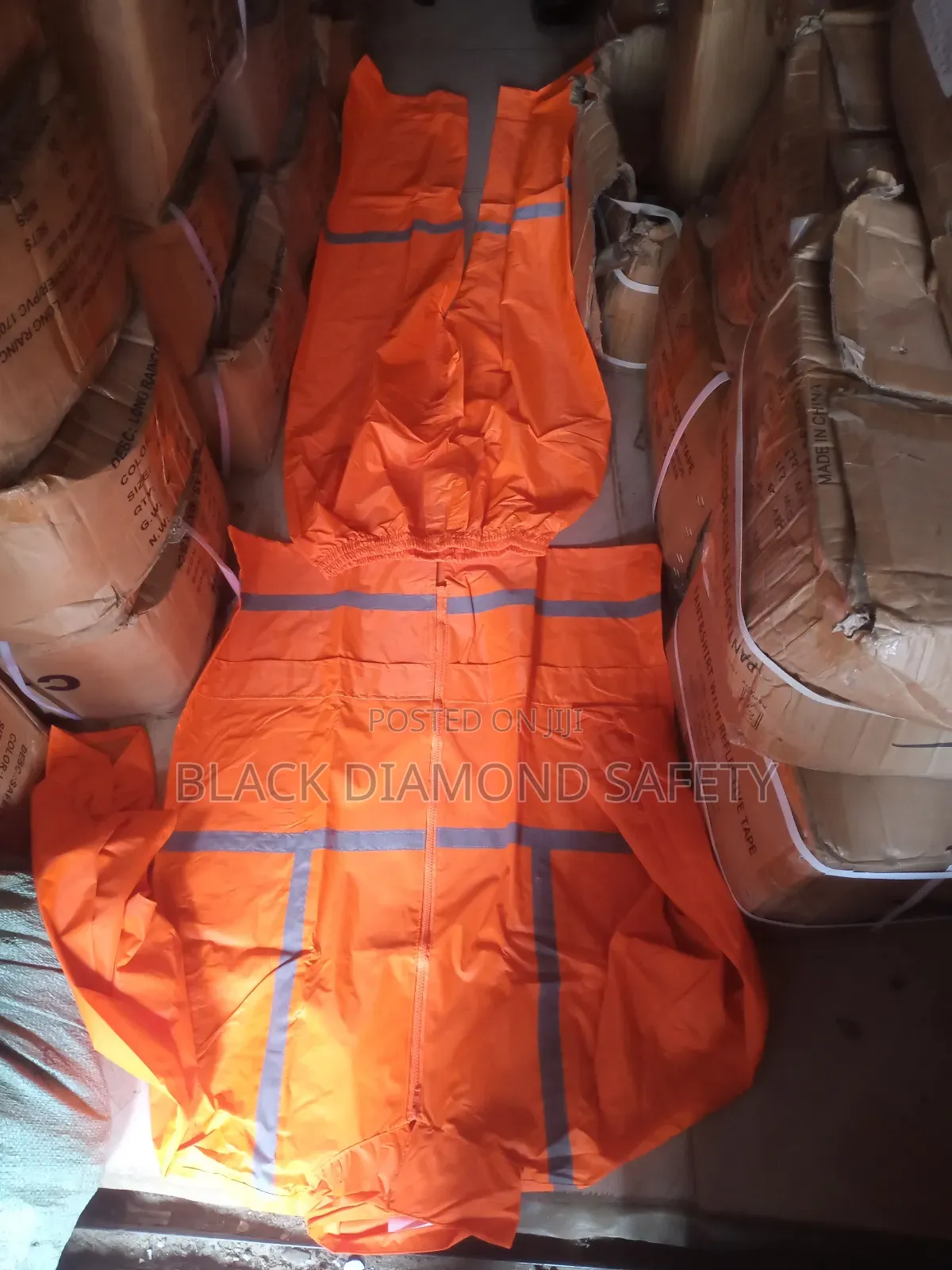 Orange Polyester Jacket and Trouser Raincoat