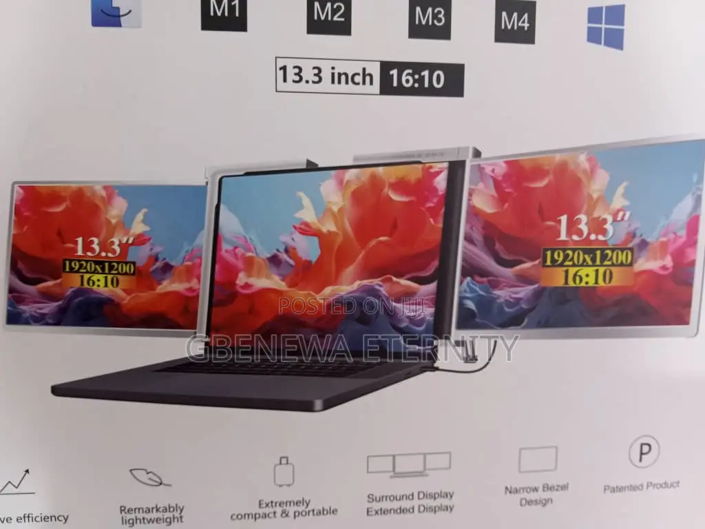 Portable Triple Screen Extender for Laptop