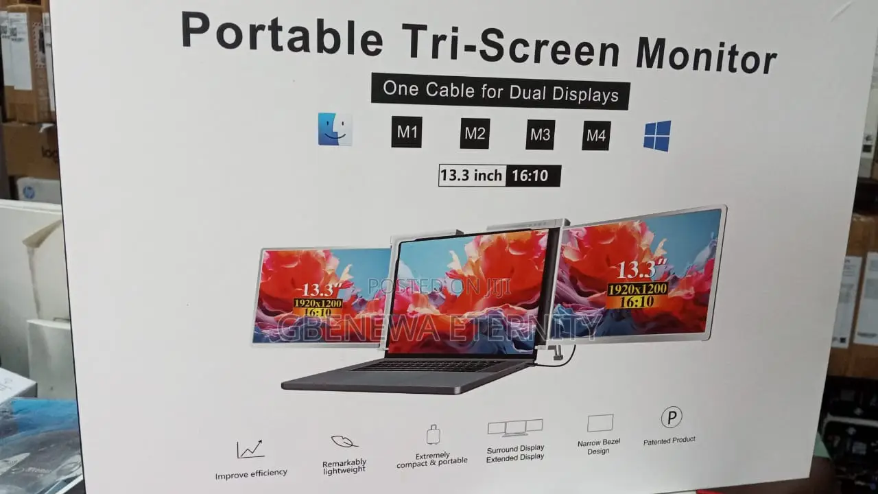 Portable Triple Screen Extender for Laptop