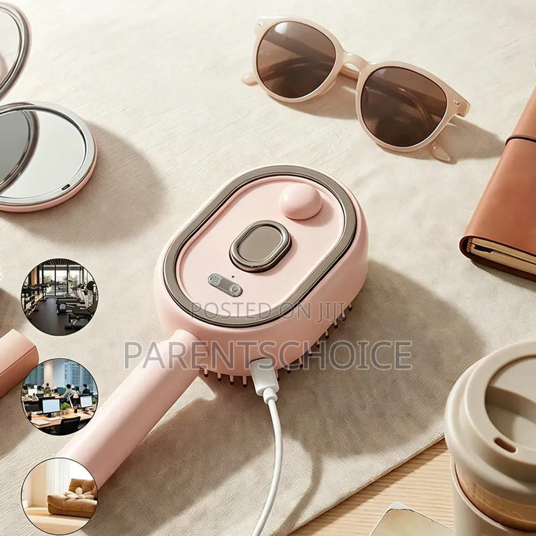 Electric Steam Hair Brush - Pink