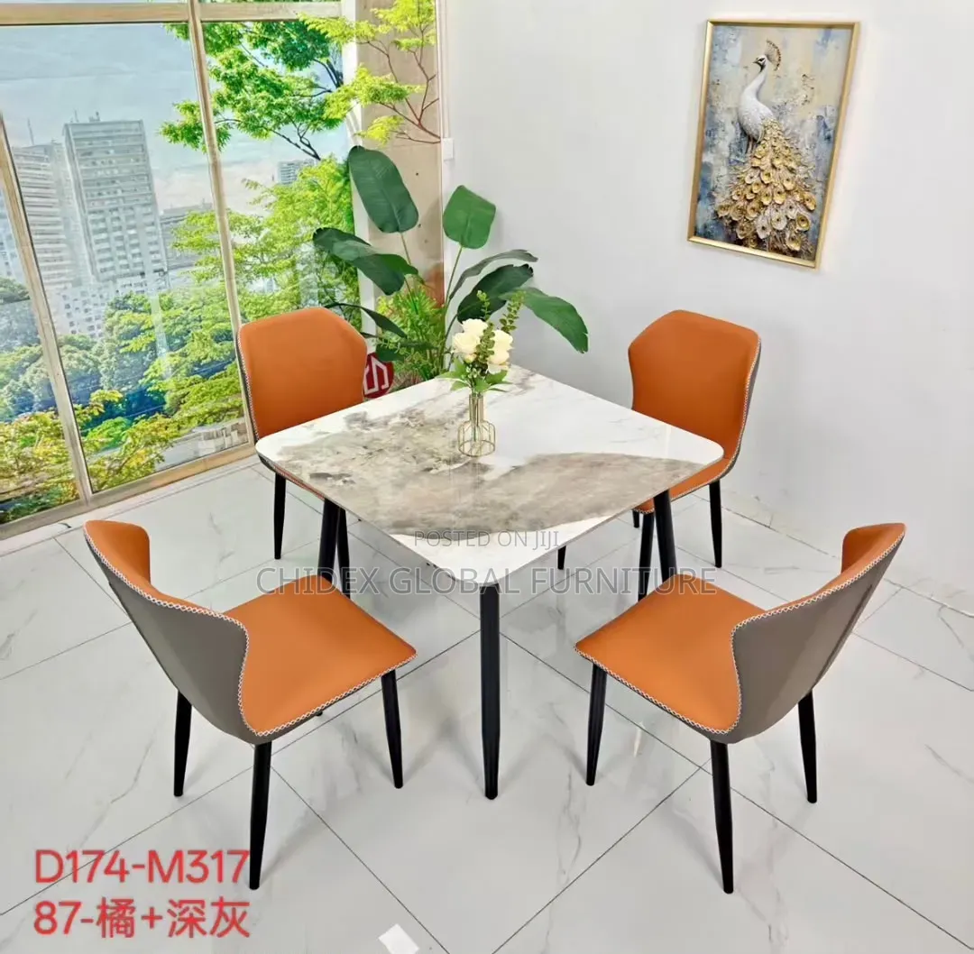 Simple Ceramic Dining Table Set With Four Seater