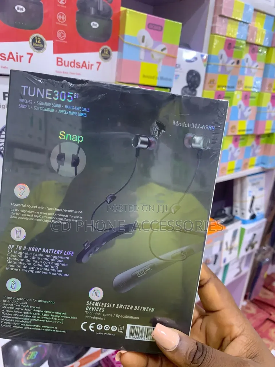 ​led JBL Tune305 Bt Wireless Neckband Earphones (Model Mj-6988)