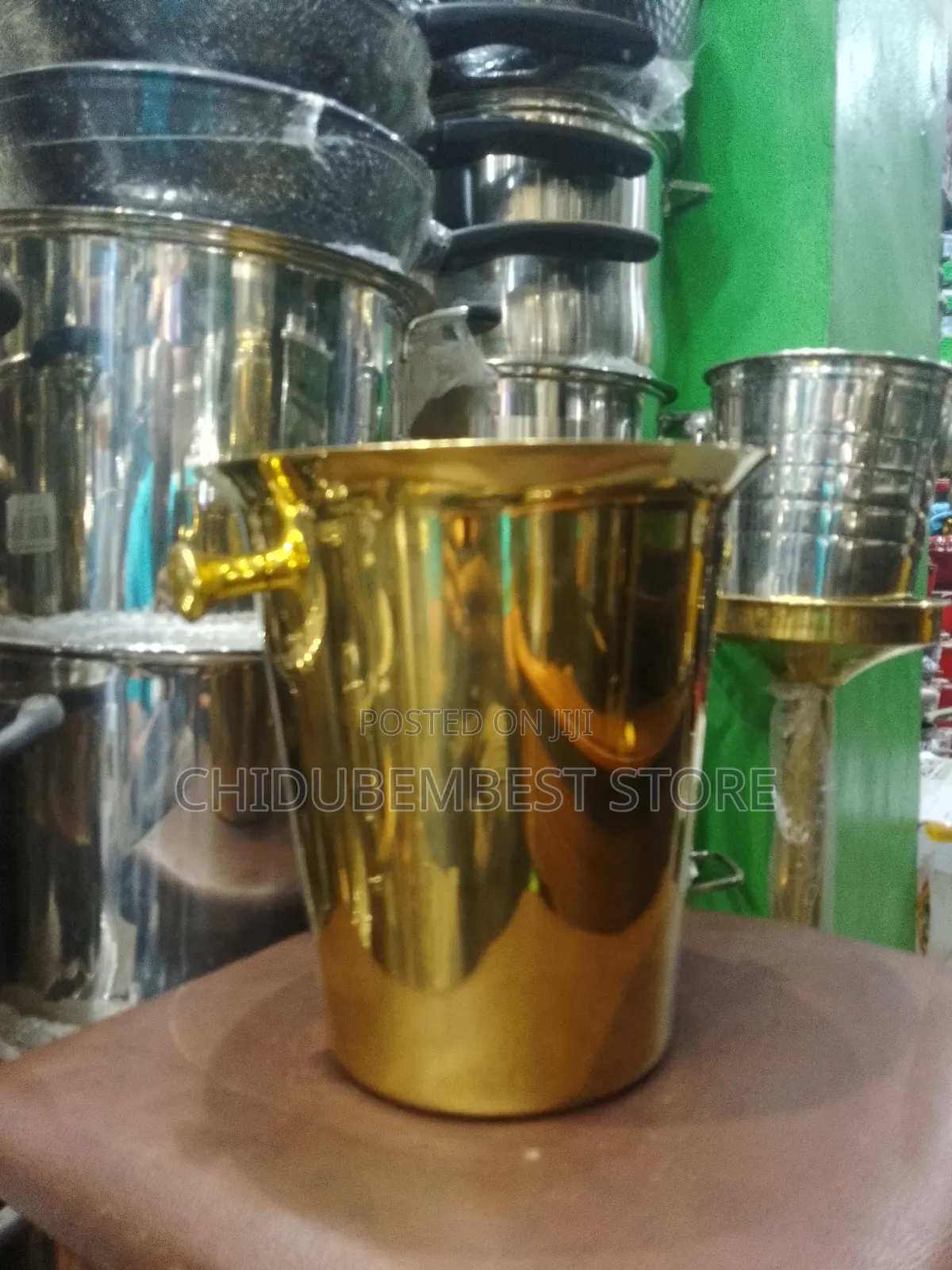 Quality Stainless Steel Gold Champagne/Wine Bucket