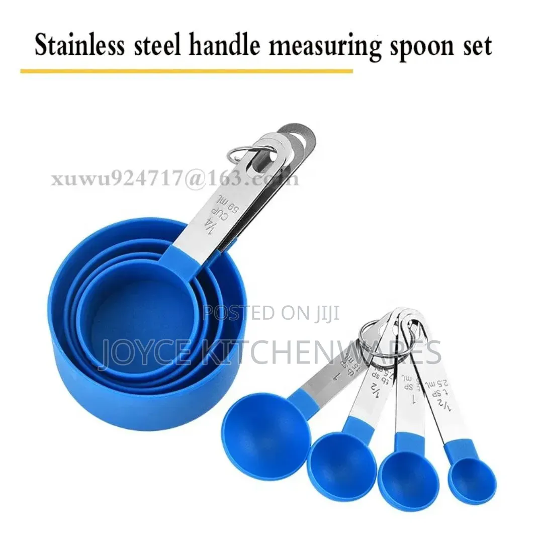 Plastic and Stainless Steel Measuring Cups and Spoons Set