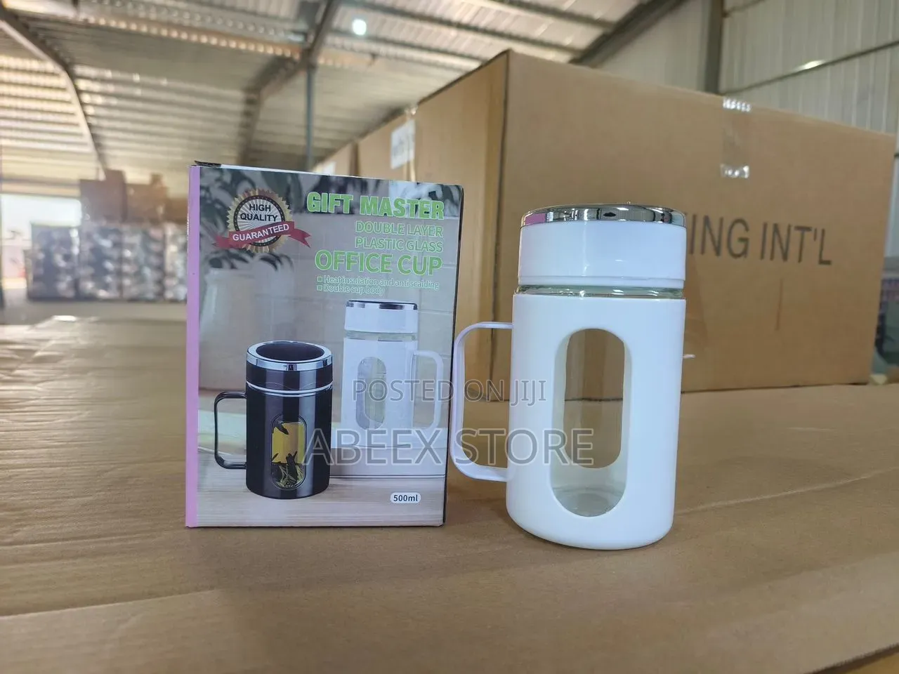 Double Layers Plastic Glass Office Cup