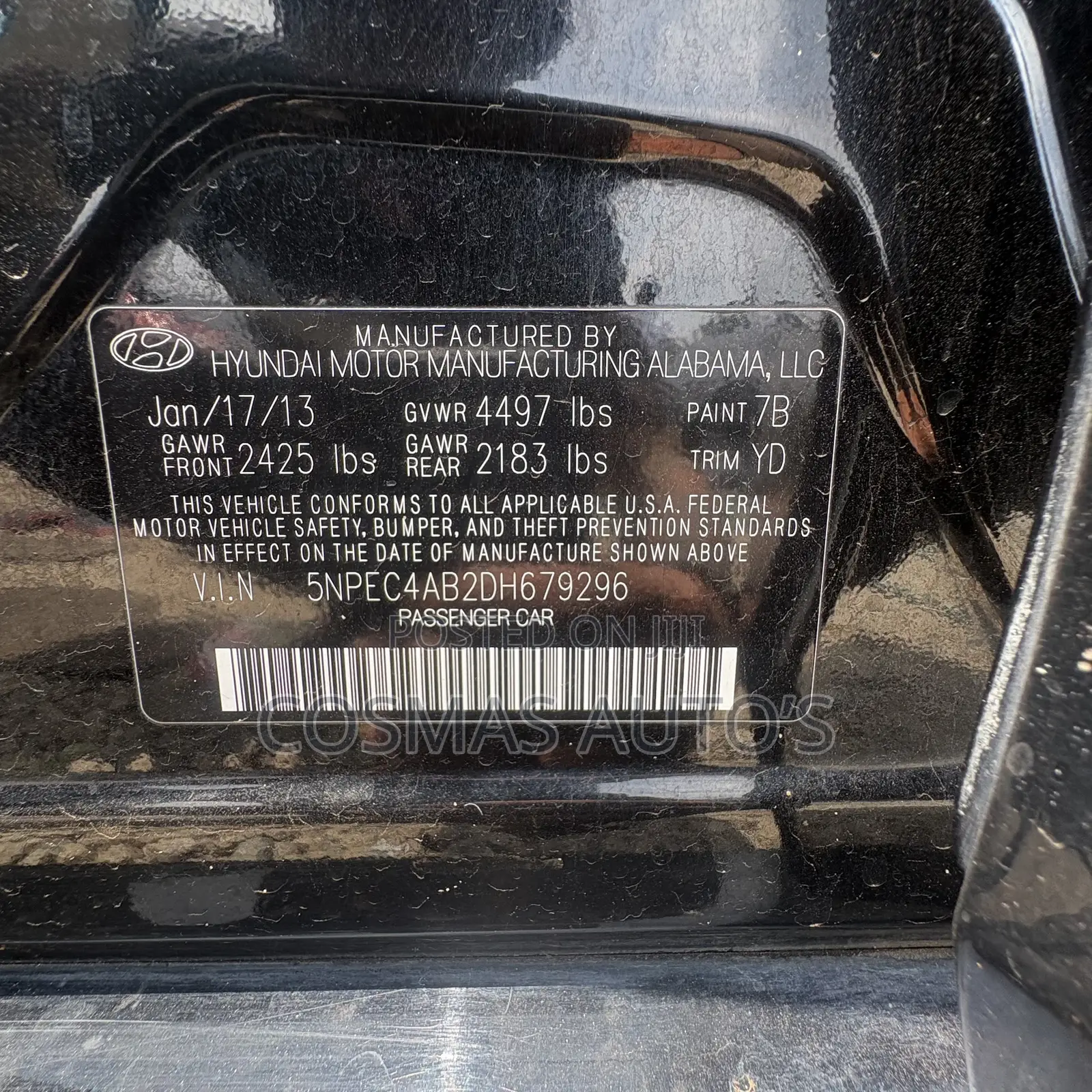 Hyundai Sonata 2013 Black