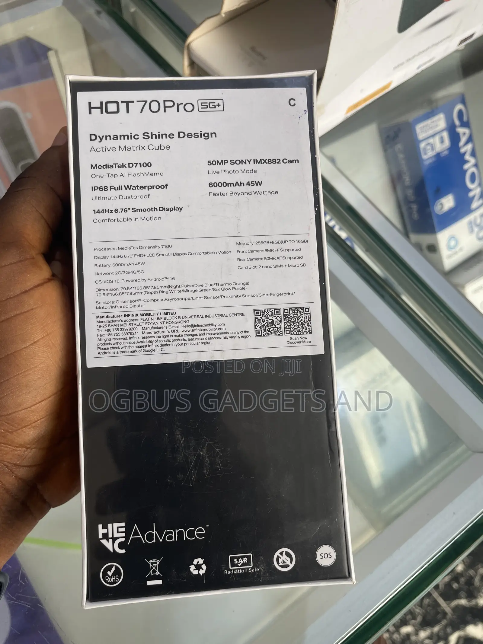 New Infinix Hot 70 Pro 5G+ 256 GB