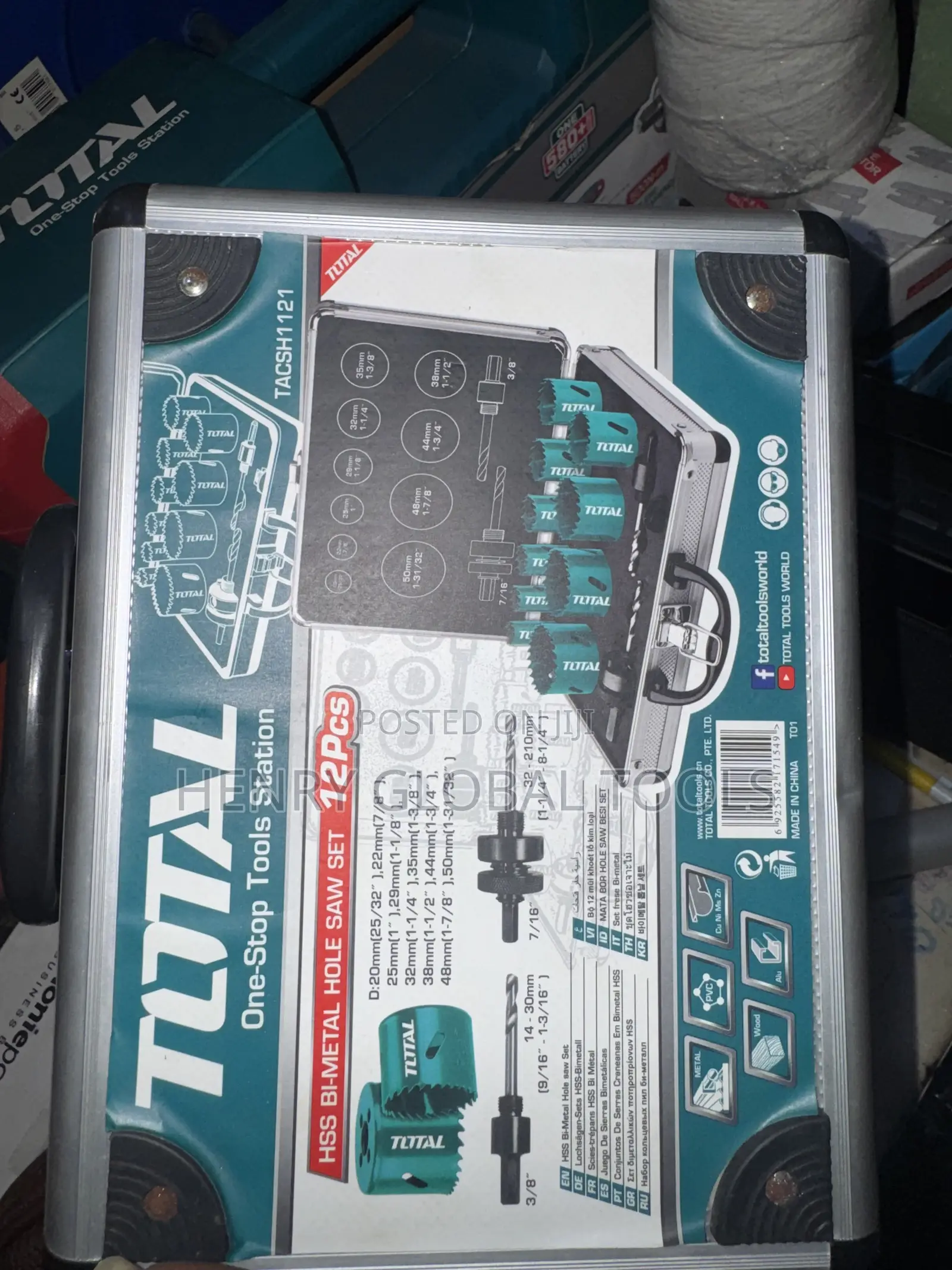 TOTAL HSS Bi-Metal Hole Saw Set – 12 Pieces