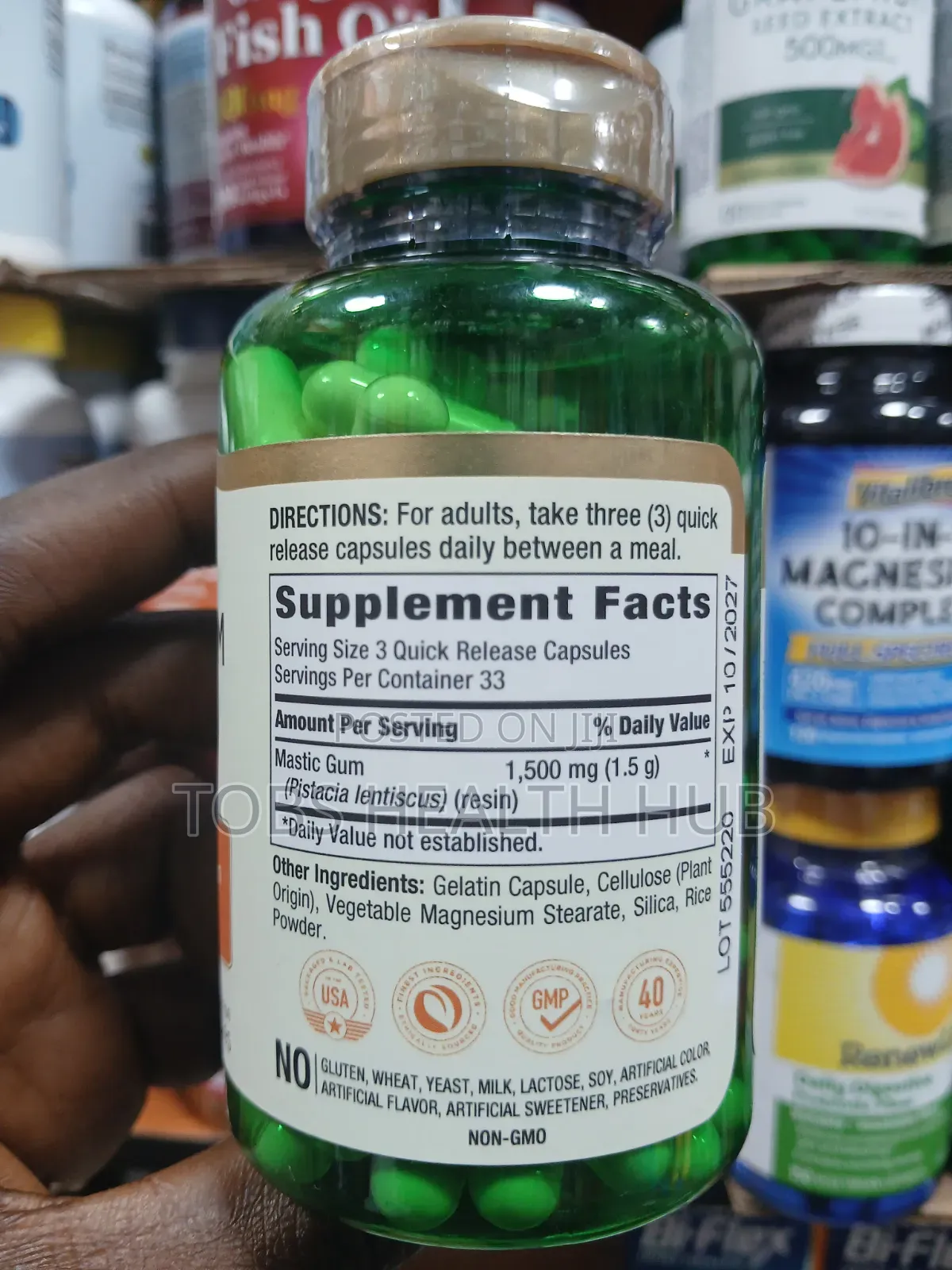 Piping Rock Mastic Gum 1500mg – 100 Capsules