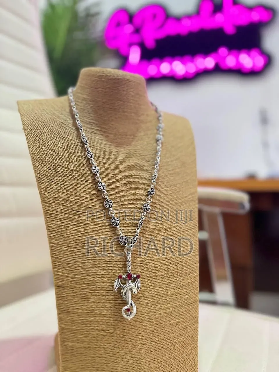 Drago Sword Chrome Necklace Material- Alloy