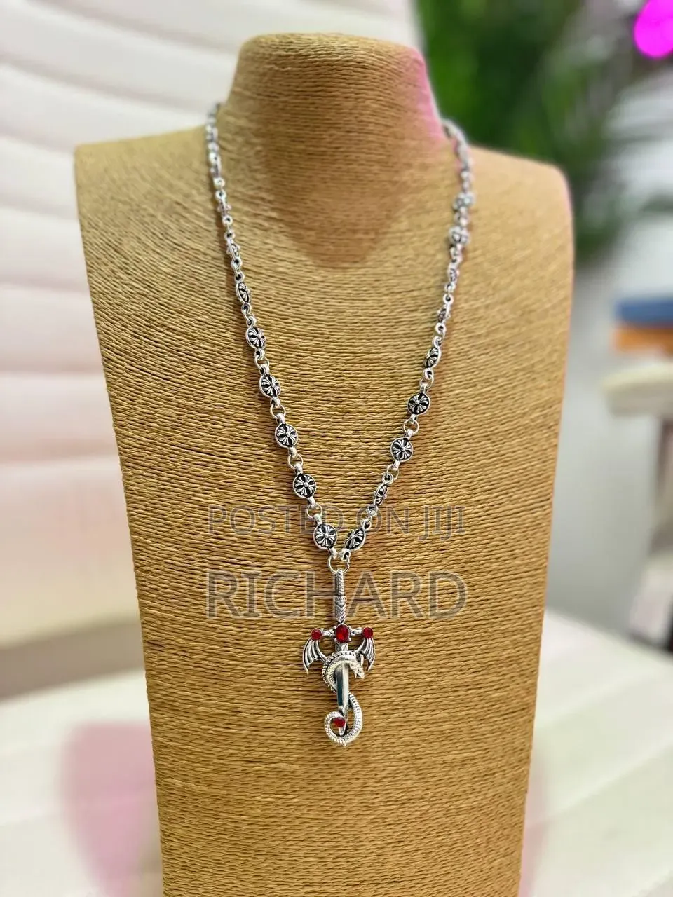 Drago Sword Chrome Necklace Material- Alloy