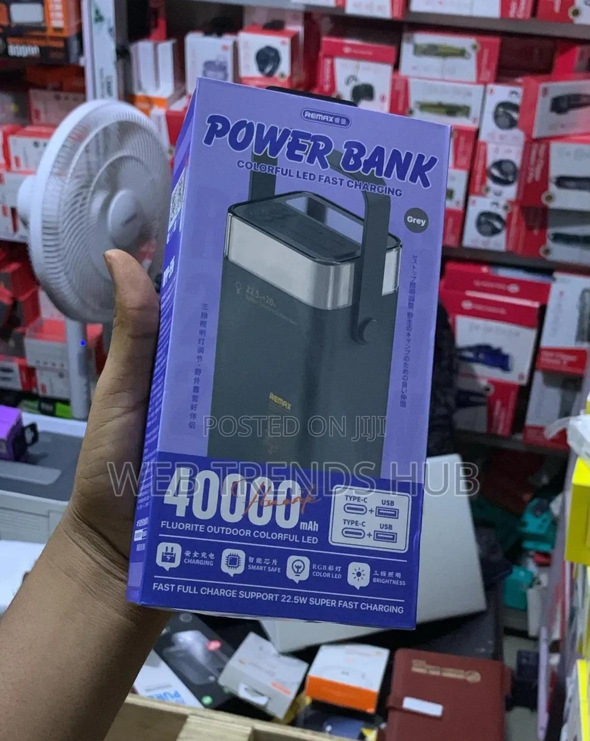 Remax 40000mAh 22.5W Fast Charging PowerBank With Colorful LED Light