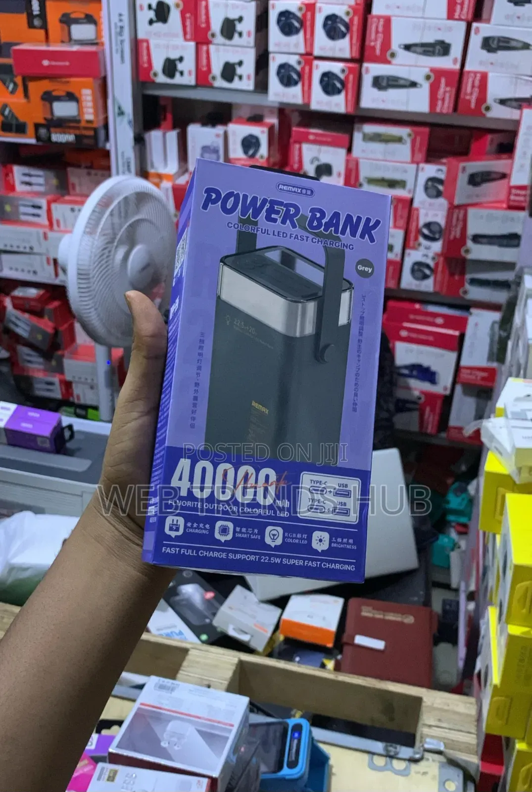 Remax 40000mAh 22.5W Fast Charging PowerBank With Colorful LED Light