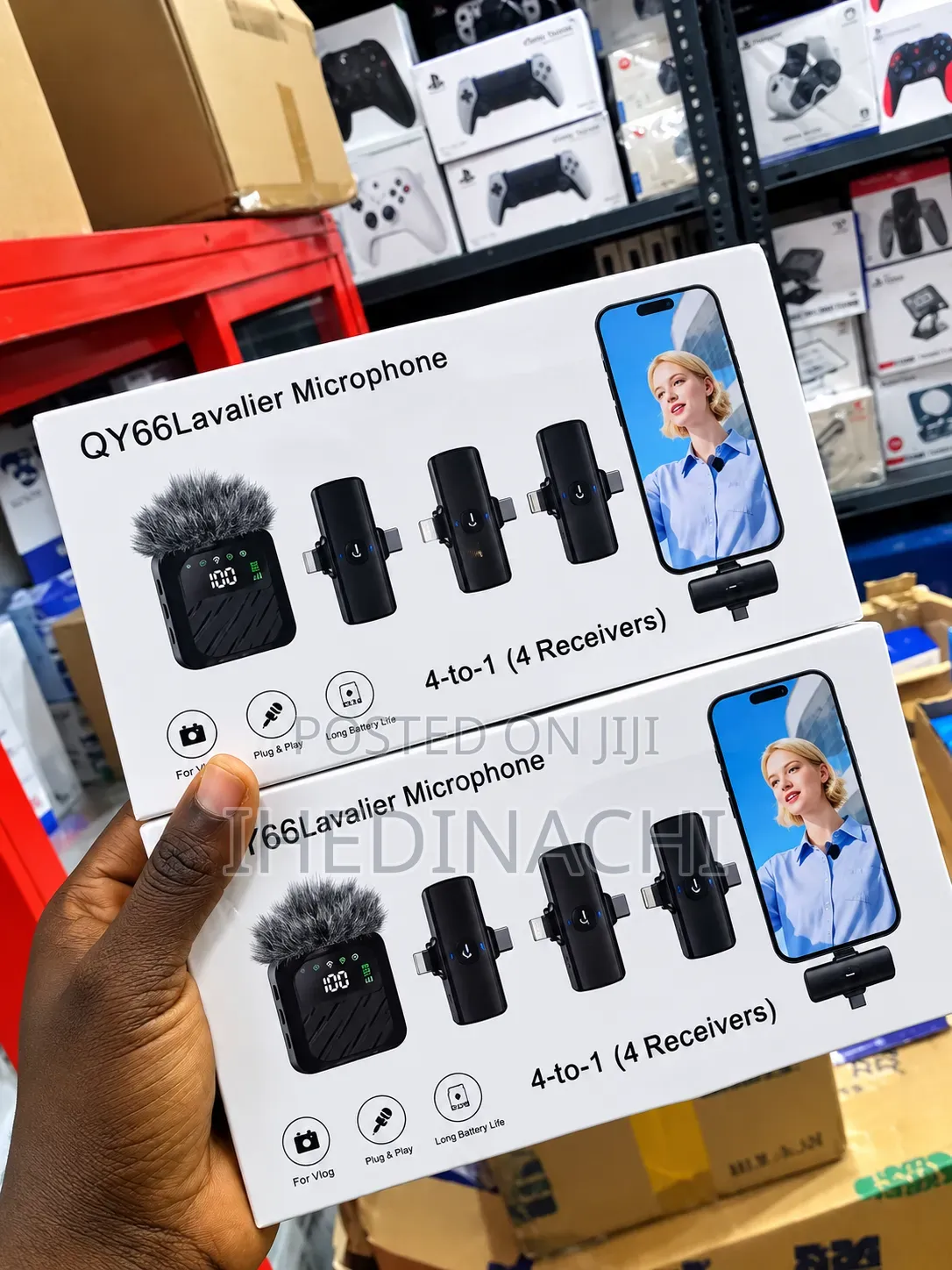 Qy66 4 - In 1 Wireless Microphone Receiver Noise Cancellation