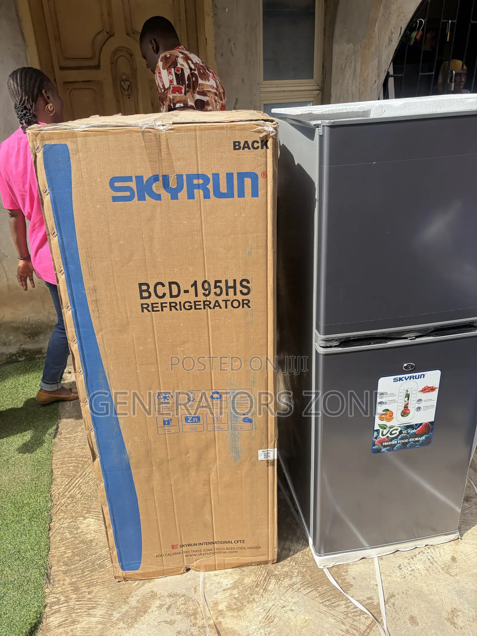 Skyrun 195L Double Door Refrigerator BCD-195HS