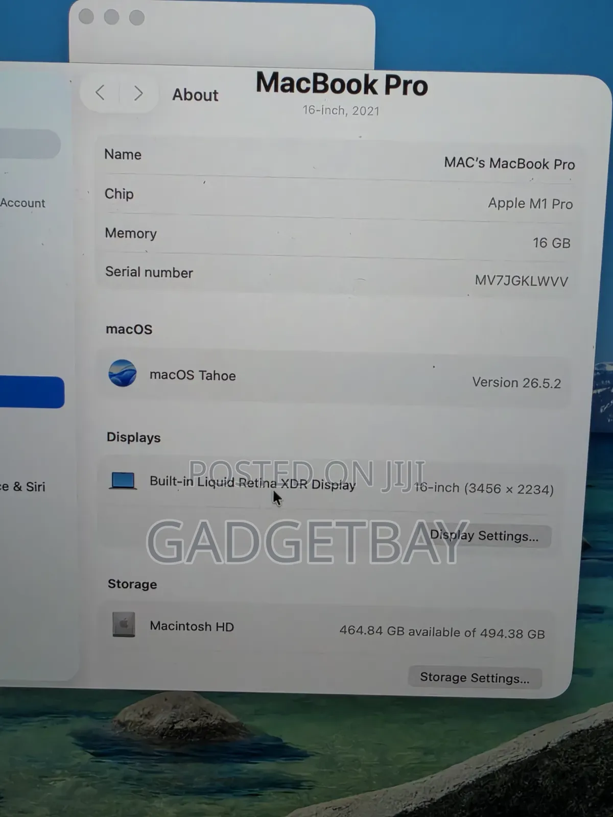 Laptop Apple MacBook Pro 2021 M1 16GB Apple M1 Pro SSD 512GB