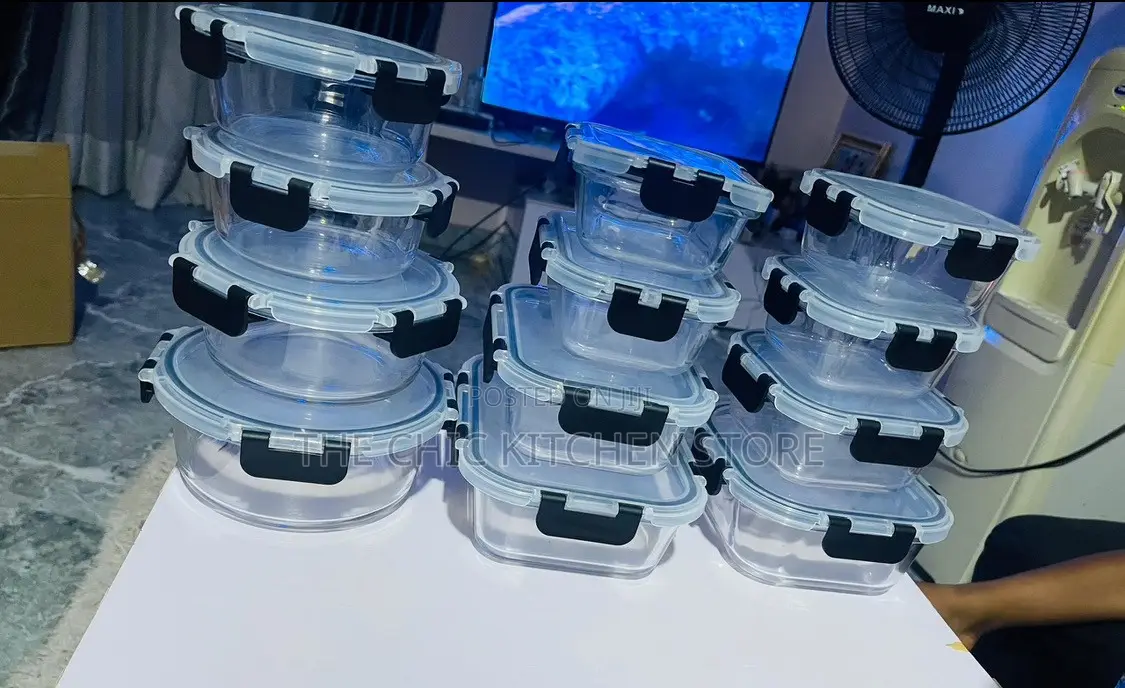 Glass Food Storage Container With Airtight Lids