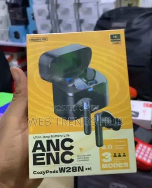 Remax CozyPods W28N ANC + ENC Wireless Earbuds–Ultra-Long Battery Life