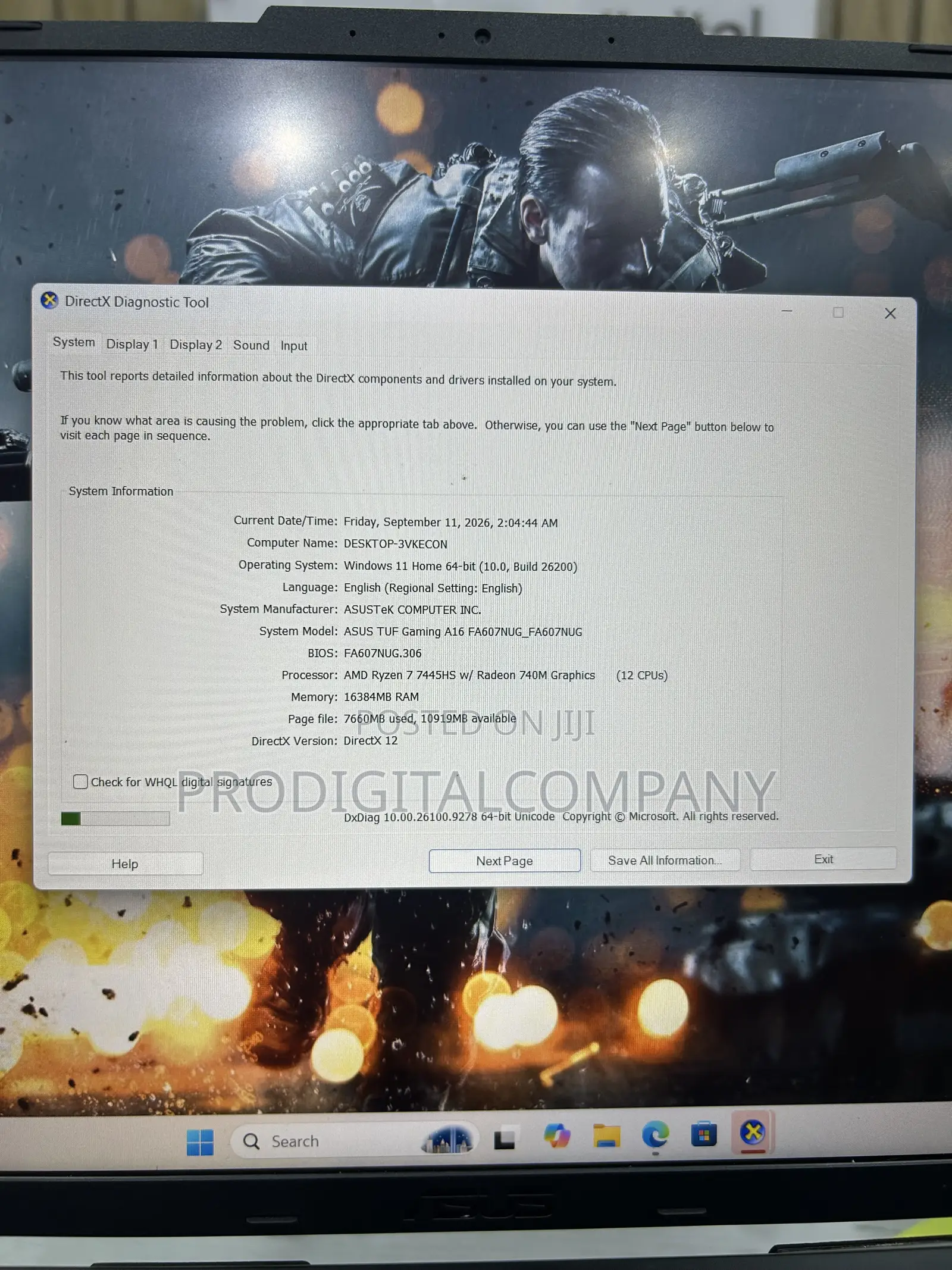 Laptop Asus TUF Gaming A16 6GB AMD Ryzen 7 SSD 512GB