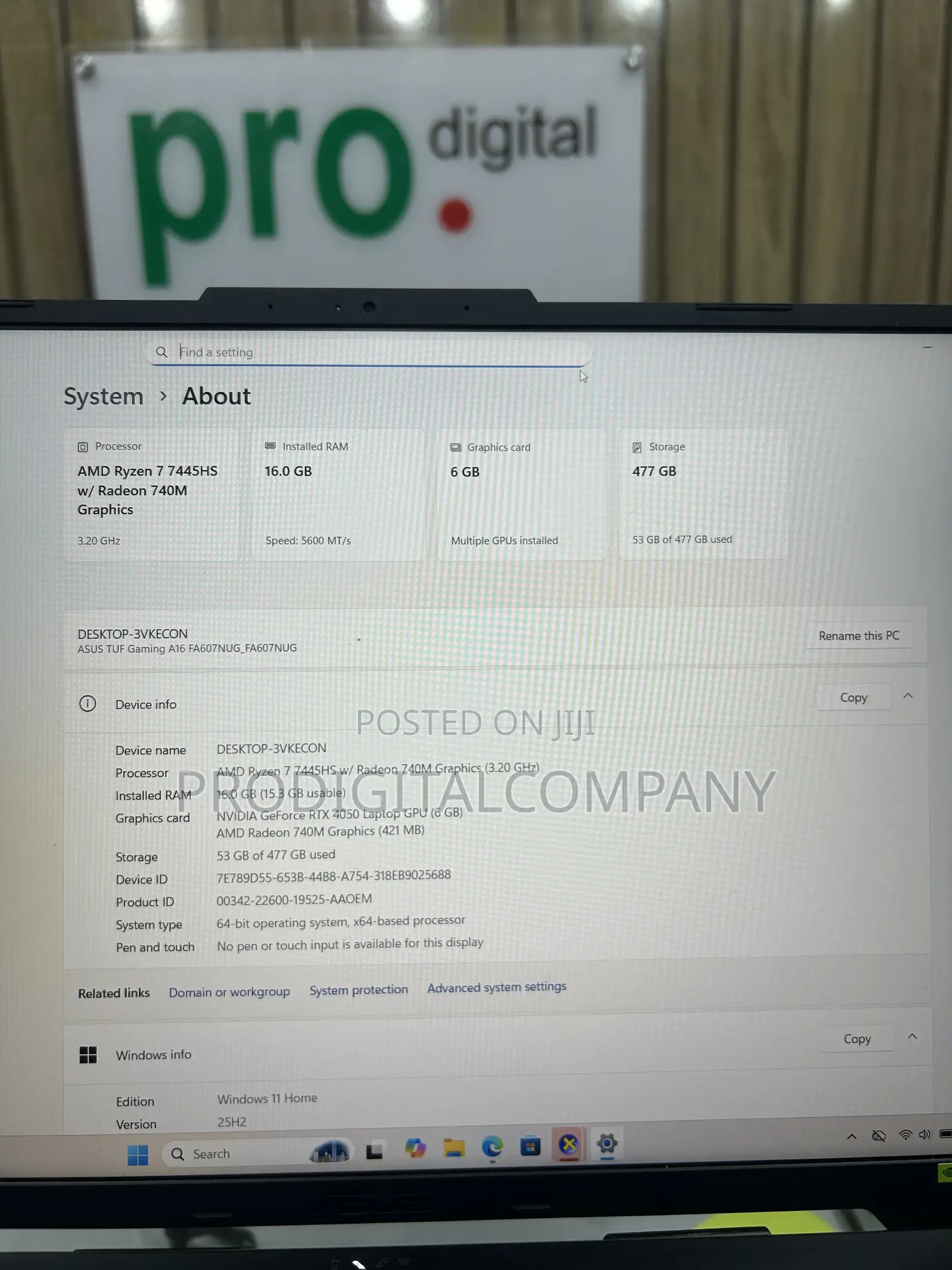 Laptop Asus TUF Gaming A16 6GB AMD Ryzen 7 SSD 512GB