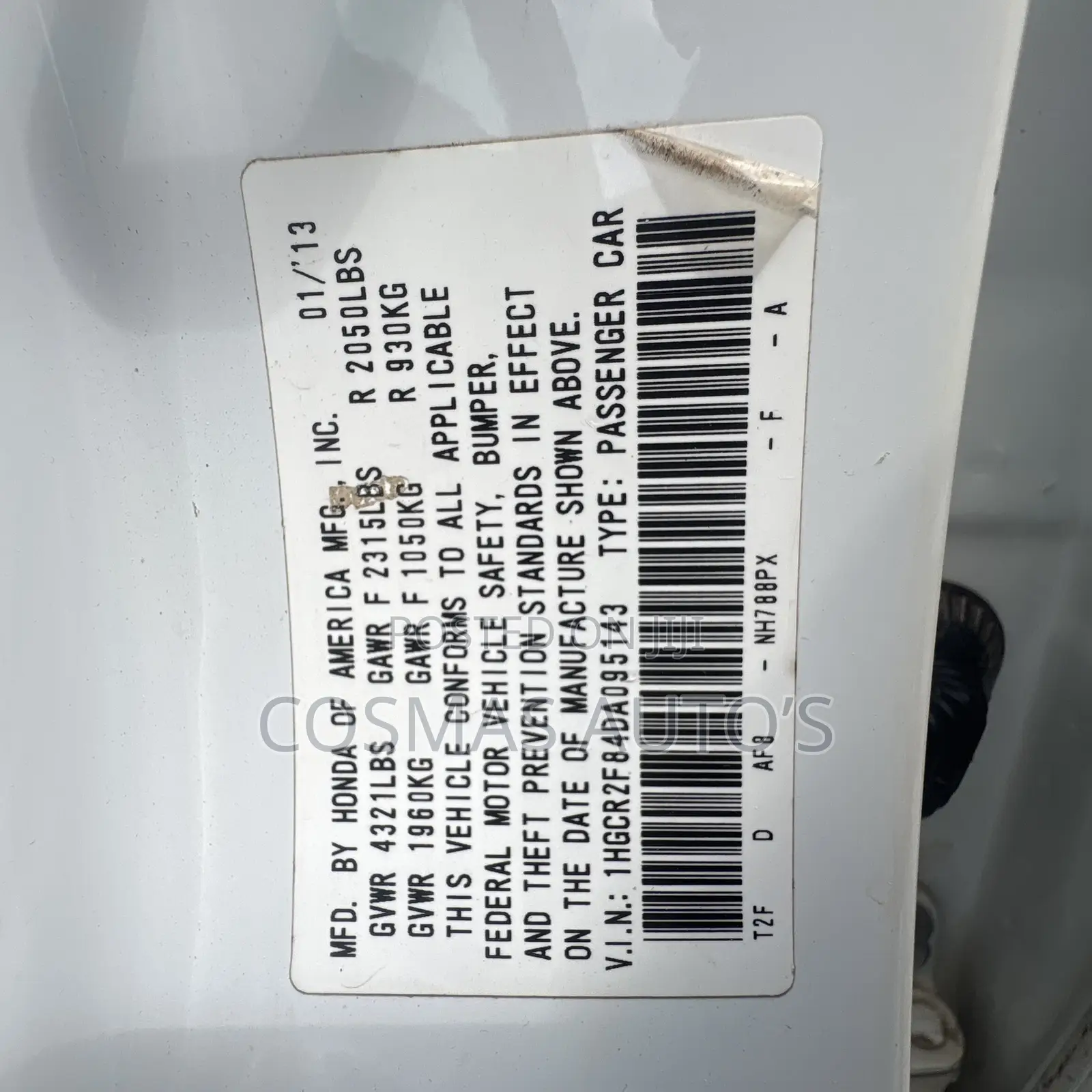 Honda Accord Sport 4dr Sedan FWD (2.4L 4cyl 2A) 2013 White