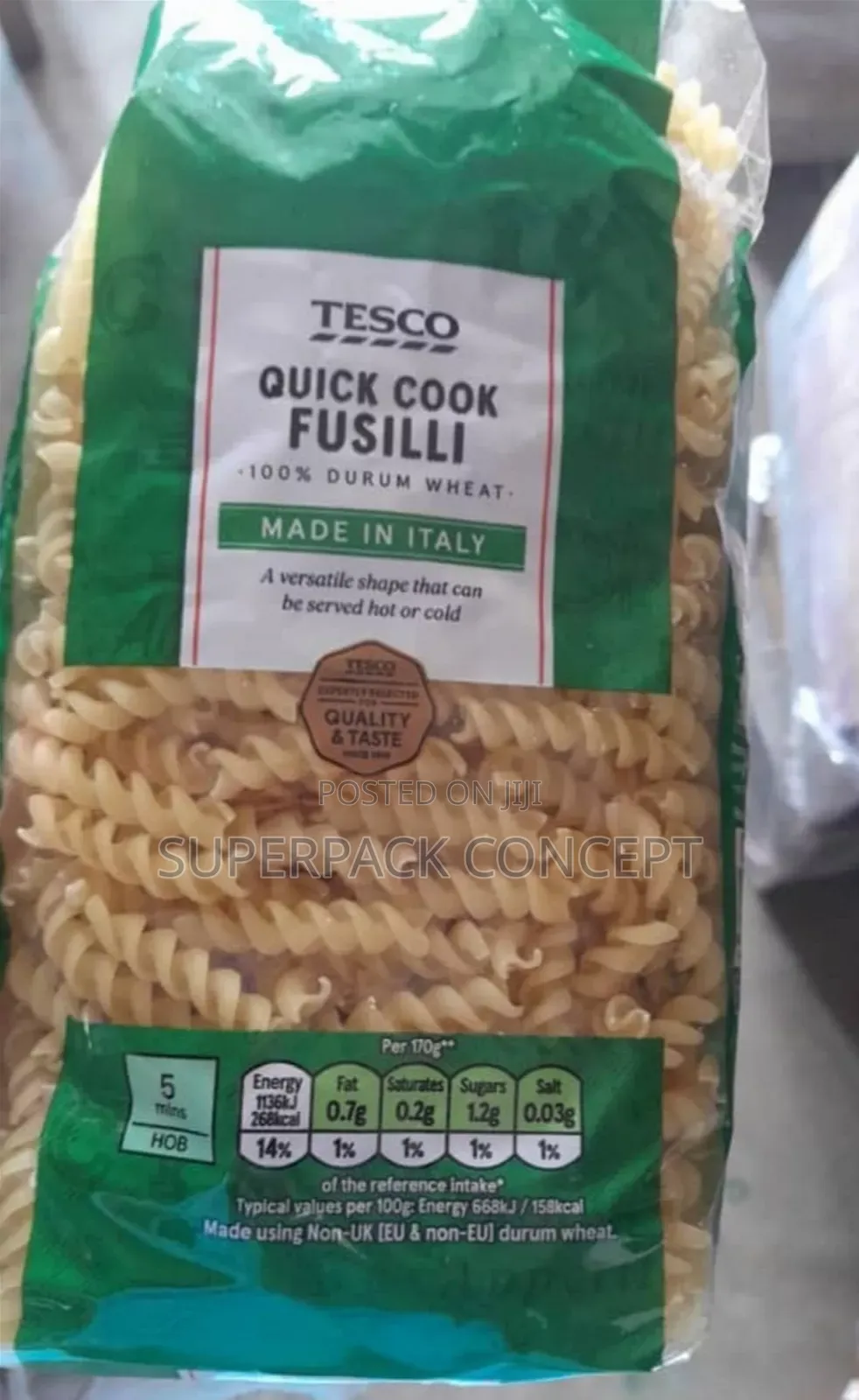 A Carton of Tesco Italian Wholemeal Fusilli/Pasta by 12