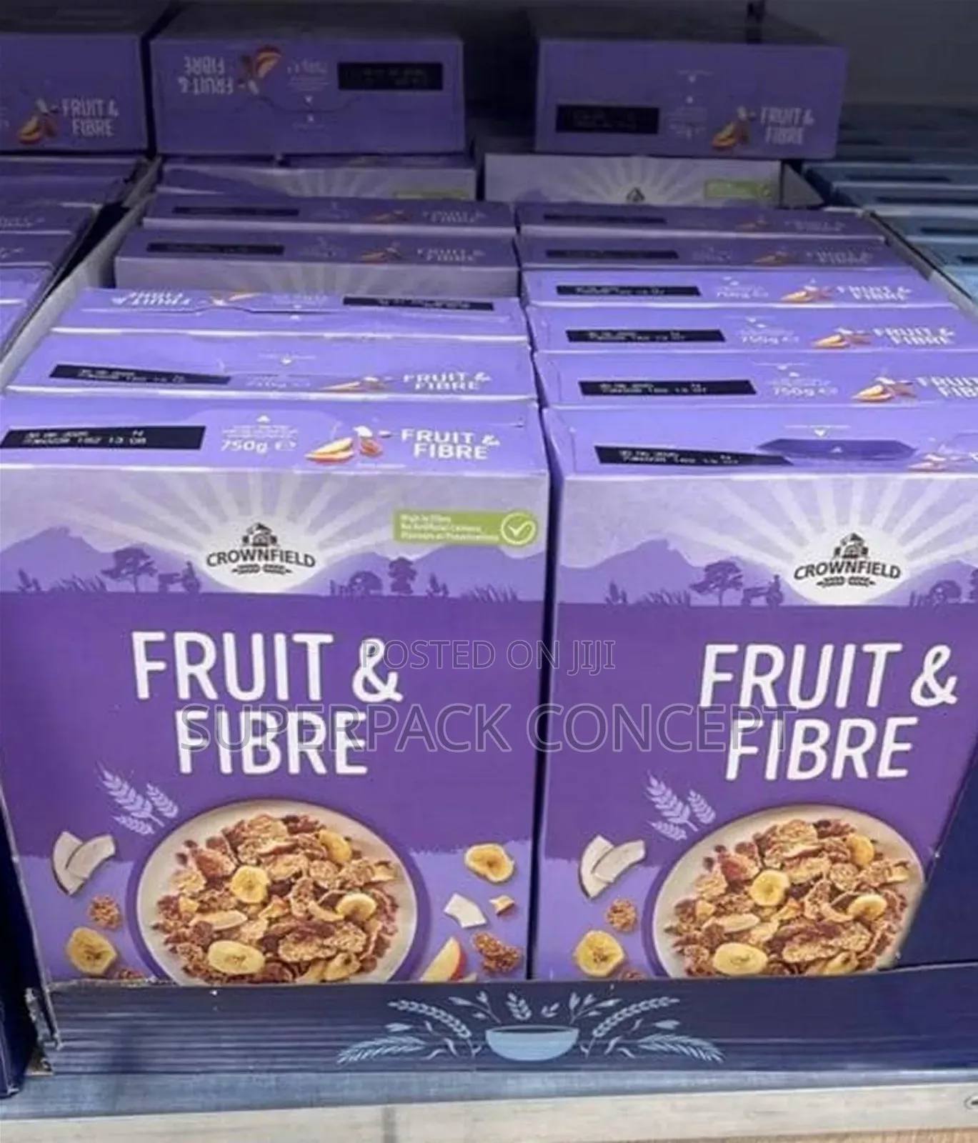 A Carton of CROWNFIELD FRUIT FIBRE by 12