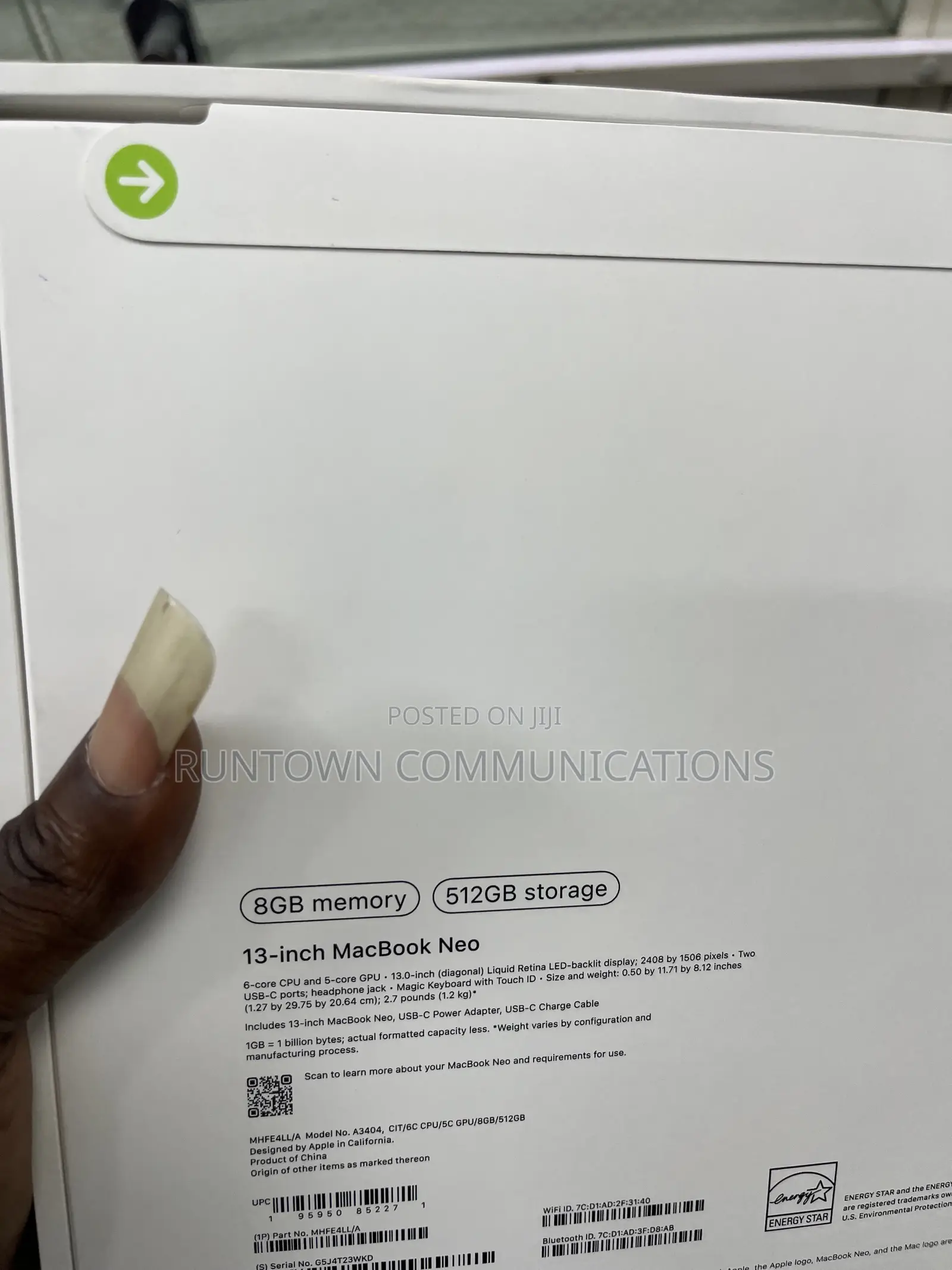 New Laptop Apple MacBook Neo 2026 8GB SSD 512GB