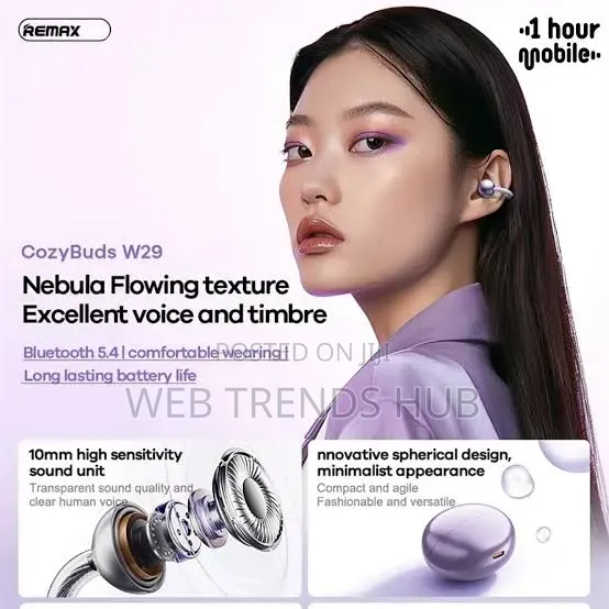 Remax CozyBuds W29 Clip-on Wireless Earbuds – Open-Ear Comfort