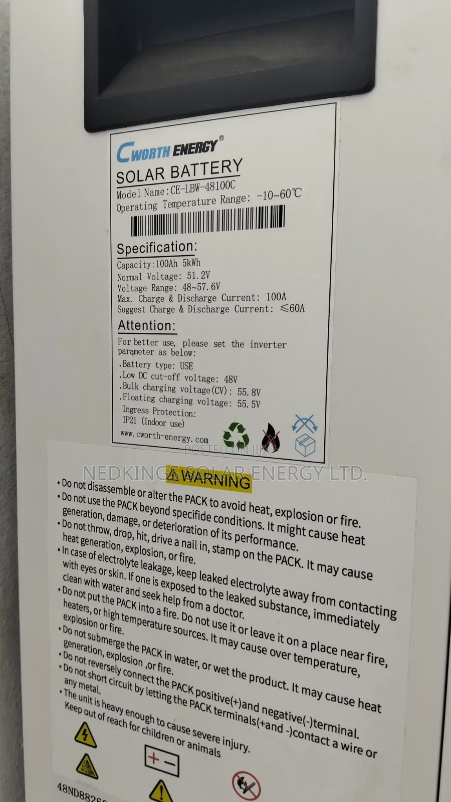 5kwh 48V Cworth Lithium Battery