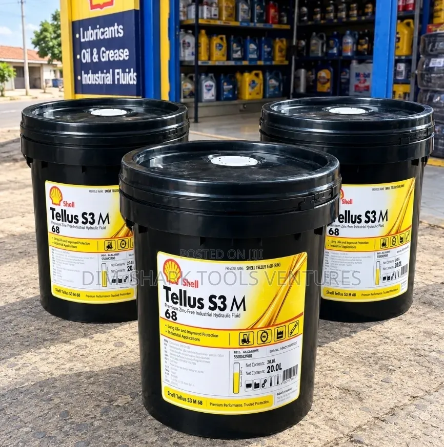 20-Litre Black Plastic Pails of Shell Tellus S3 M 68