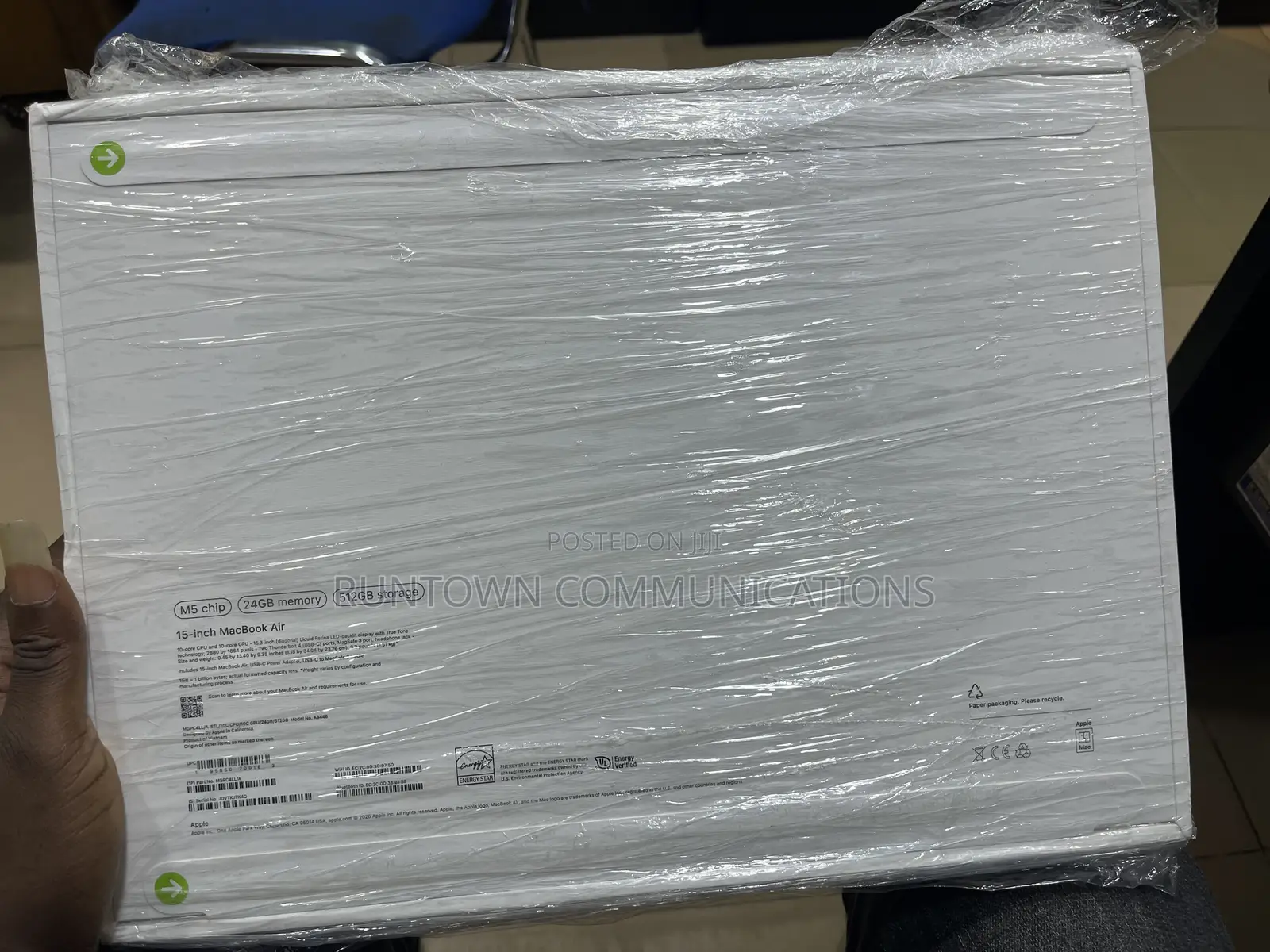 New Laptop Apple MacBook Air 2026 M5 24GB Apple M5 SSD 512GB