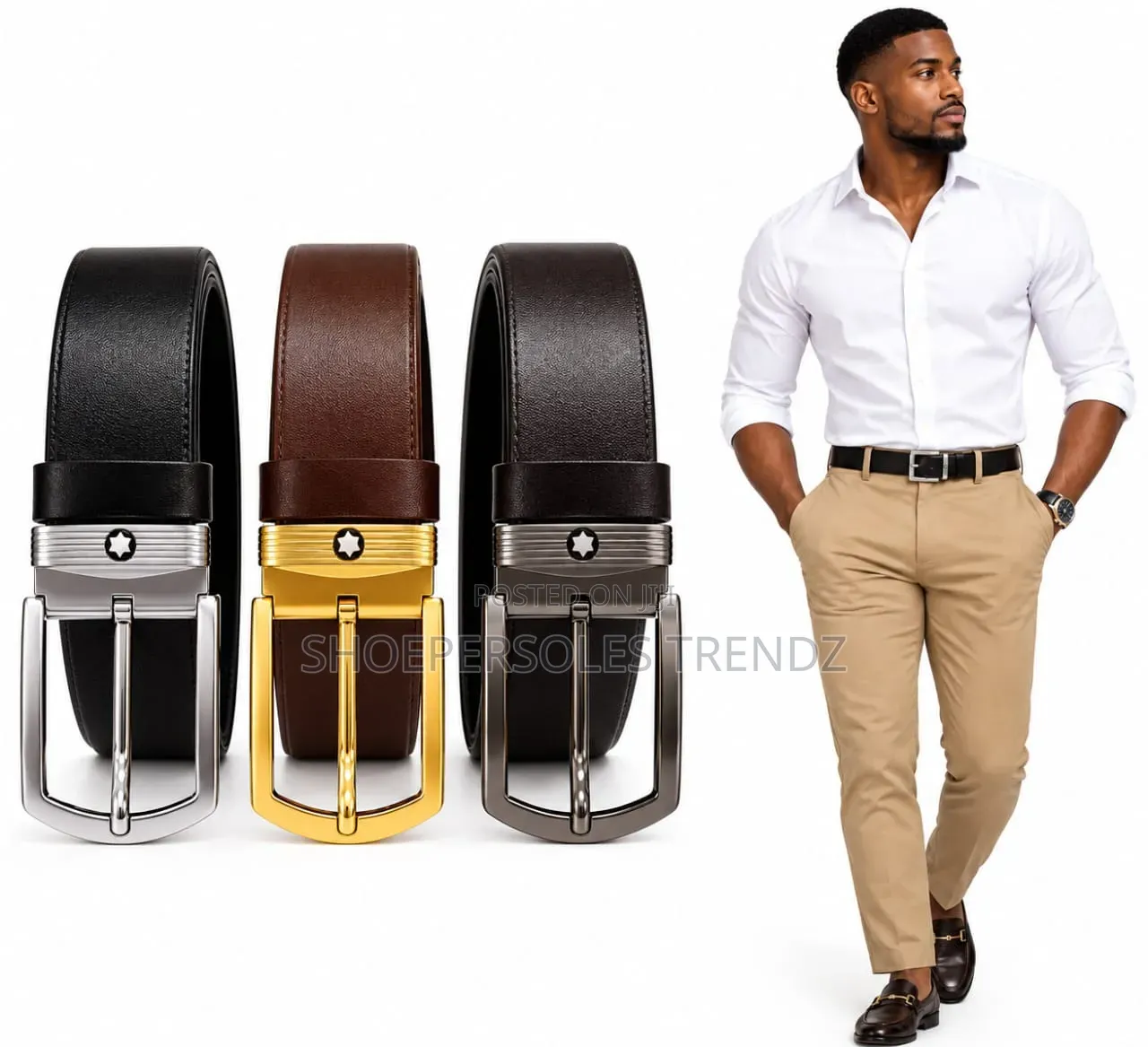 Leather Belt 2 Colours in 3 Designs
