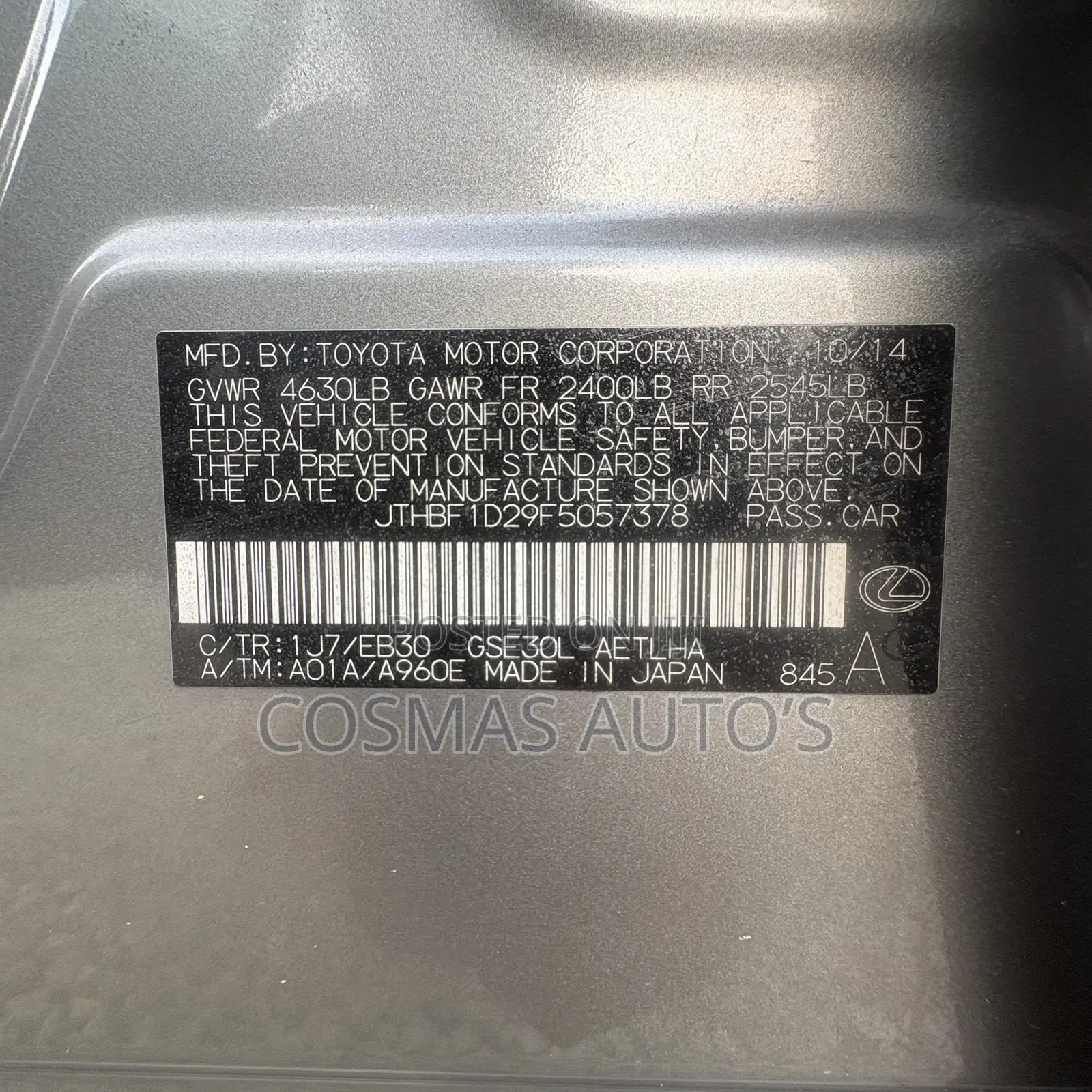 Lexus IS 250 4WD 2015 Gray