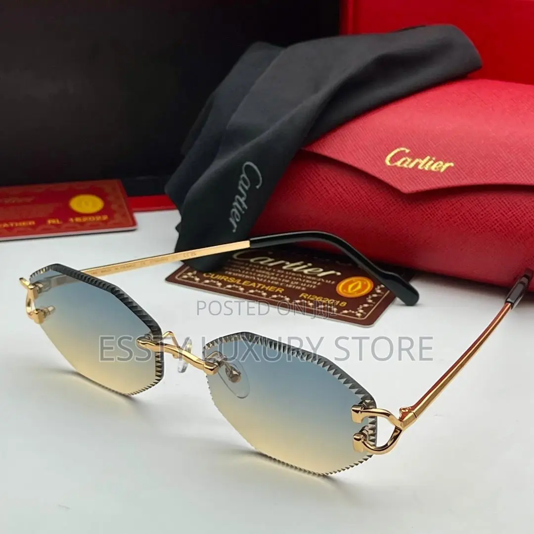 Original Quality Luxury New Cartier Rimless Sunglasses
