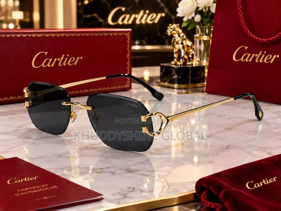 Rimless Sunglasses With Dark Gray Cartier