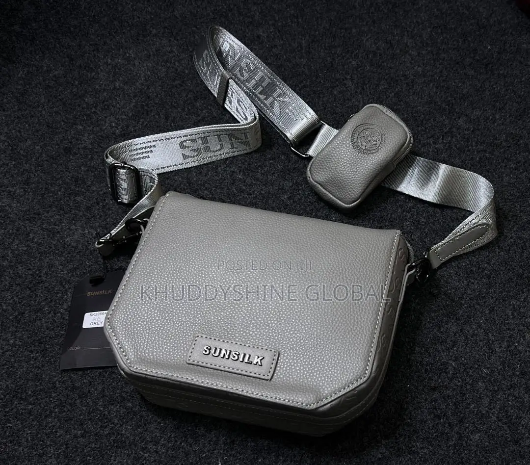 Sunsilk Men's Leather Crossbody Bag With an Adjustable Branded Strap,