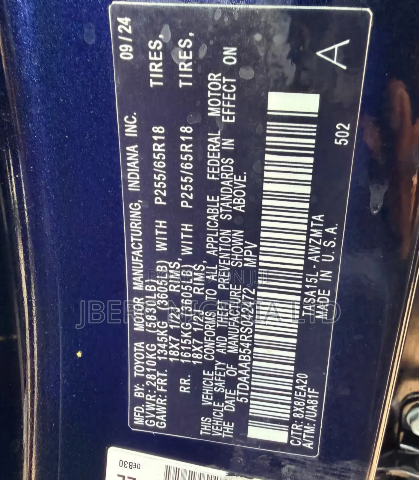 Toyota Highlander 2025 Blue