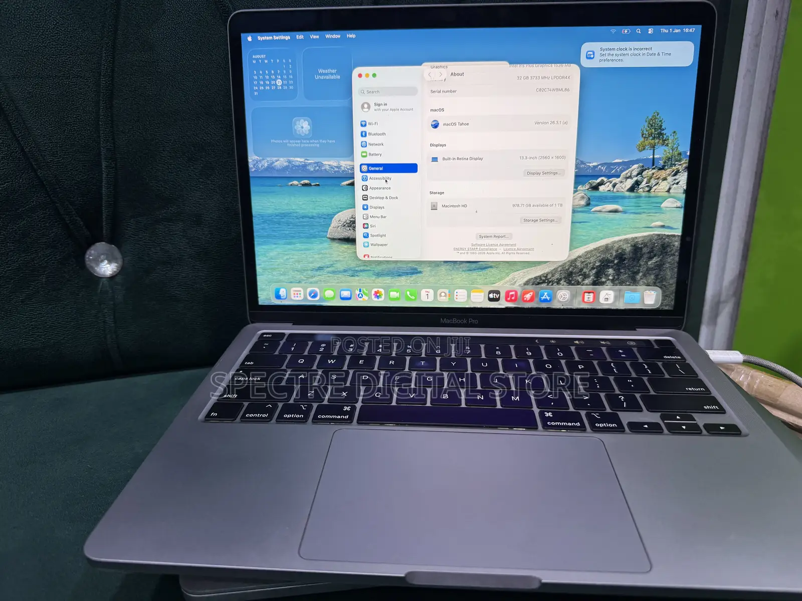 Laptop Apple MacBook Pro 2020 32GB Intel Core i7 SSD 1T