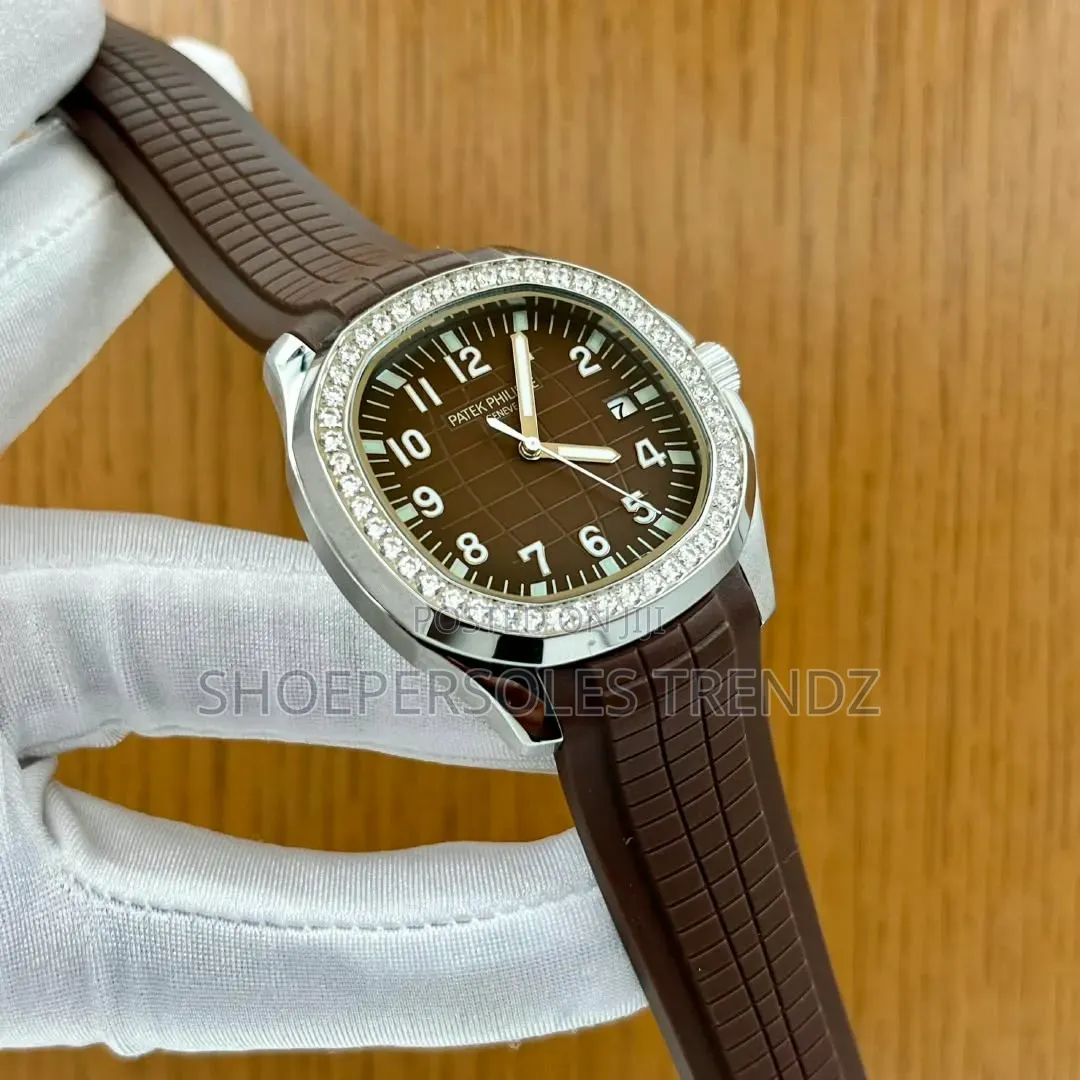 Phillipe Patek Plain and Stoned Frame Rubber Strap.