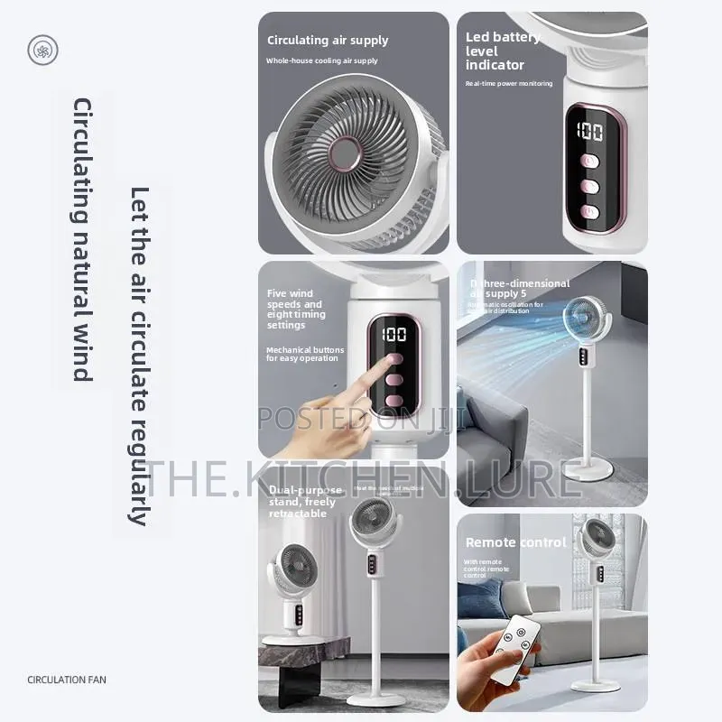 SAIAMU 3-in-1 Air Circulation Standing Desktop Fan