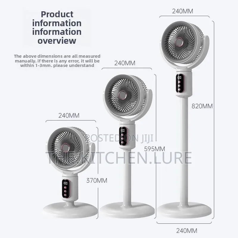 SAIAMU 3-in-1 Air Circulation Standing Desktop Fan