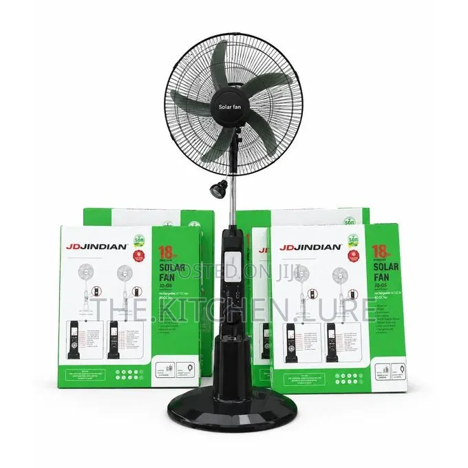 JD Jindian 18-Inch Rechargeable Solar Electric Standing Fan
