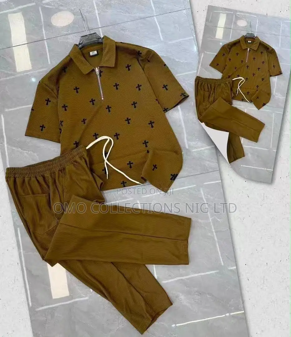 Luxury Men’s 2-Piece Set–Premium Short Sleeve Polo Matching Trousers