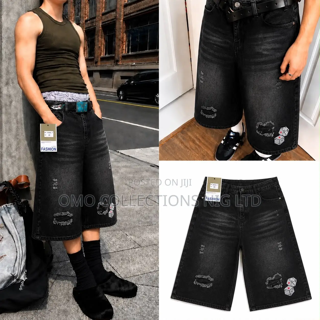 High Quality Designer Luxury Black JORT Jeans – Stylish Men’s Shorts