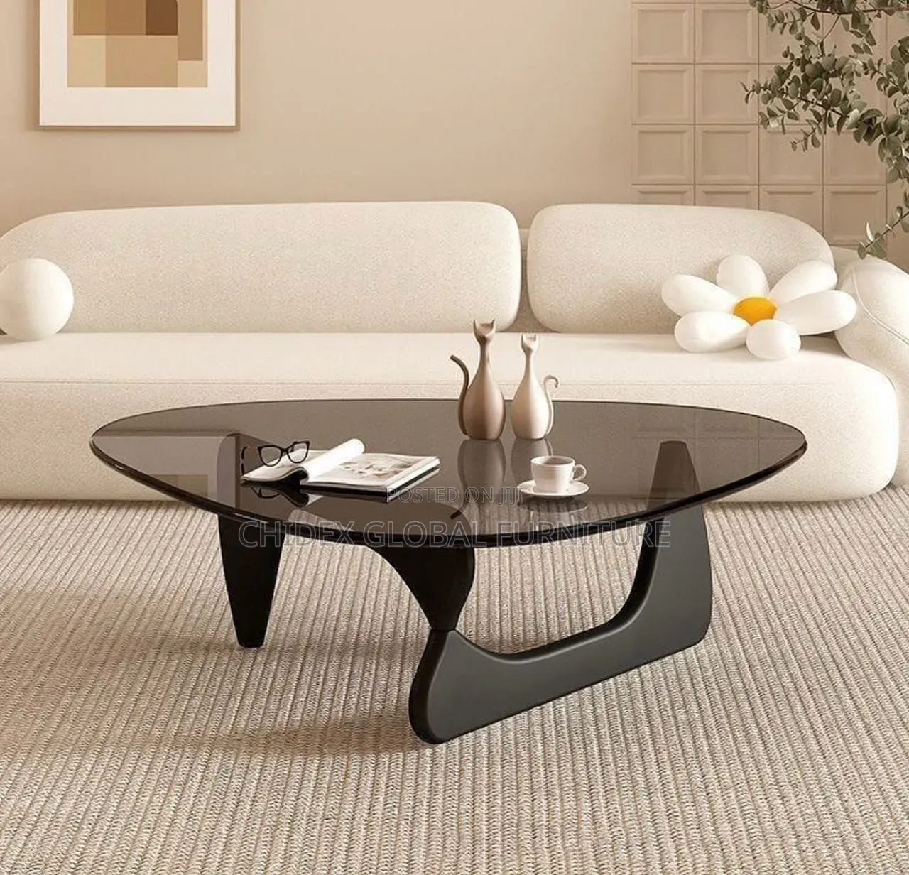 Simple Glass Top Center Table