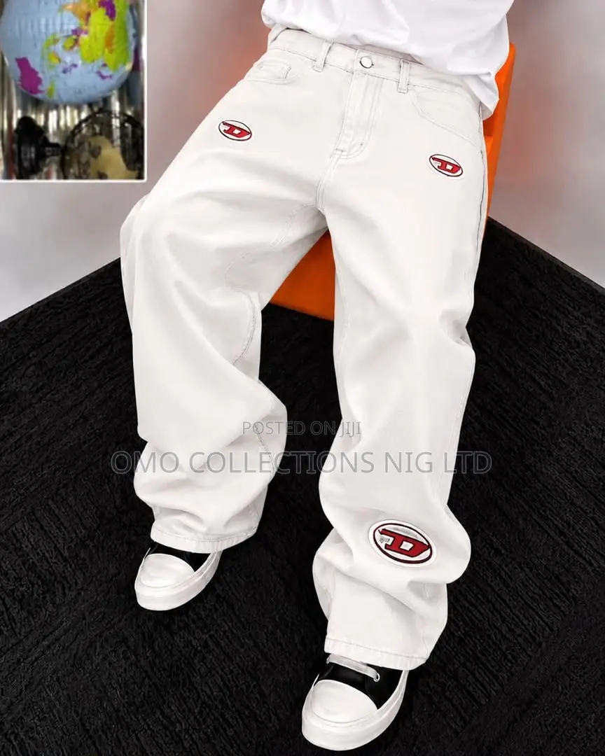 Luxury Men’s Designer White Denim Jeans – Premium Pants