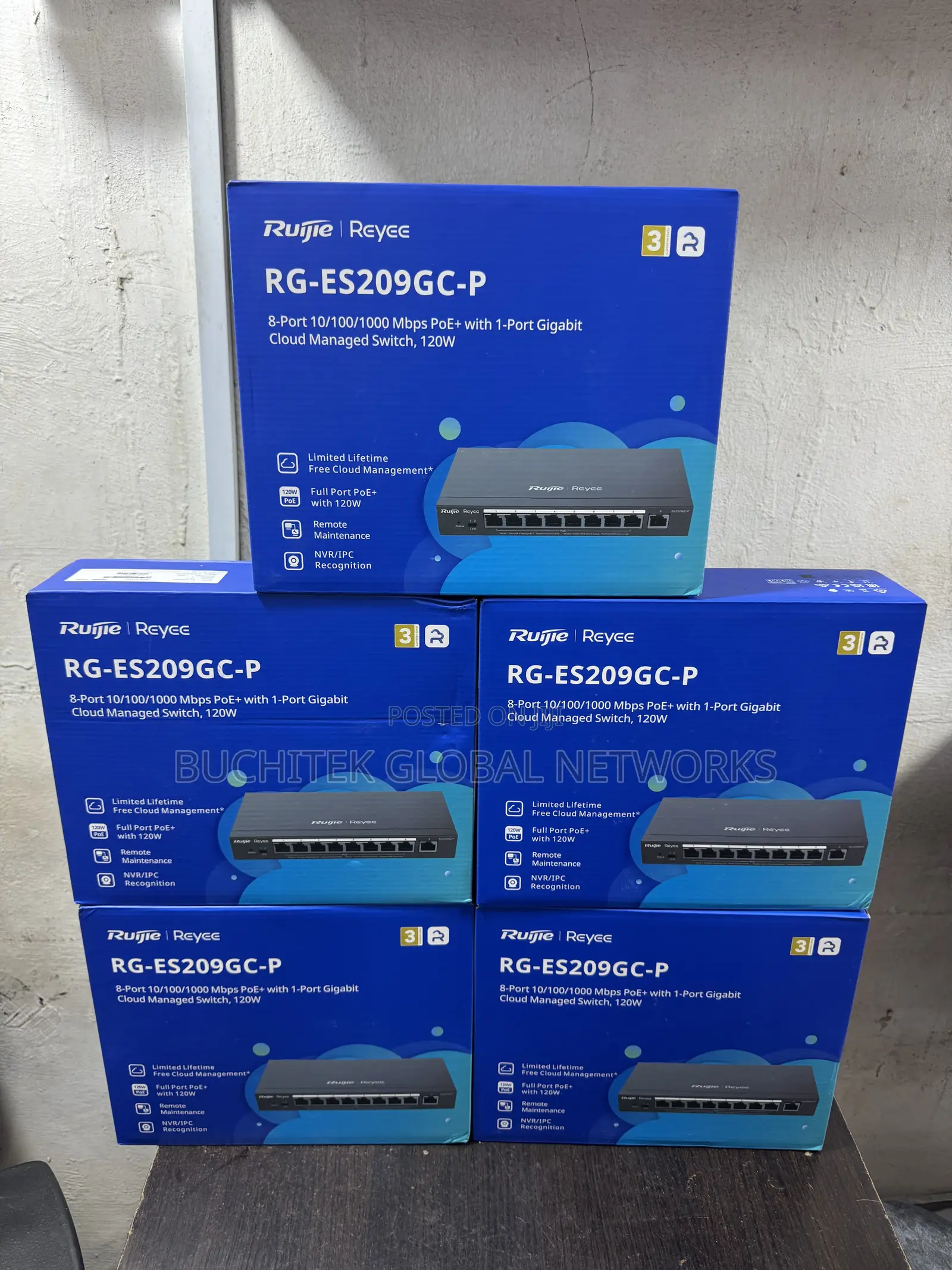 RG-ES209GC-P, 9-Port Gigabit Smart Cloud Managed PoE Switch