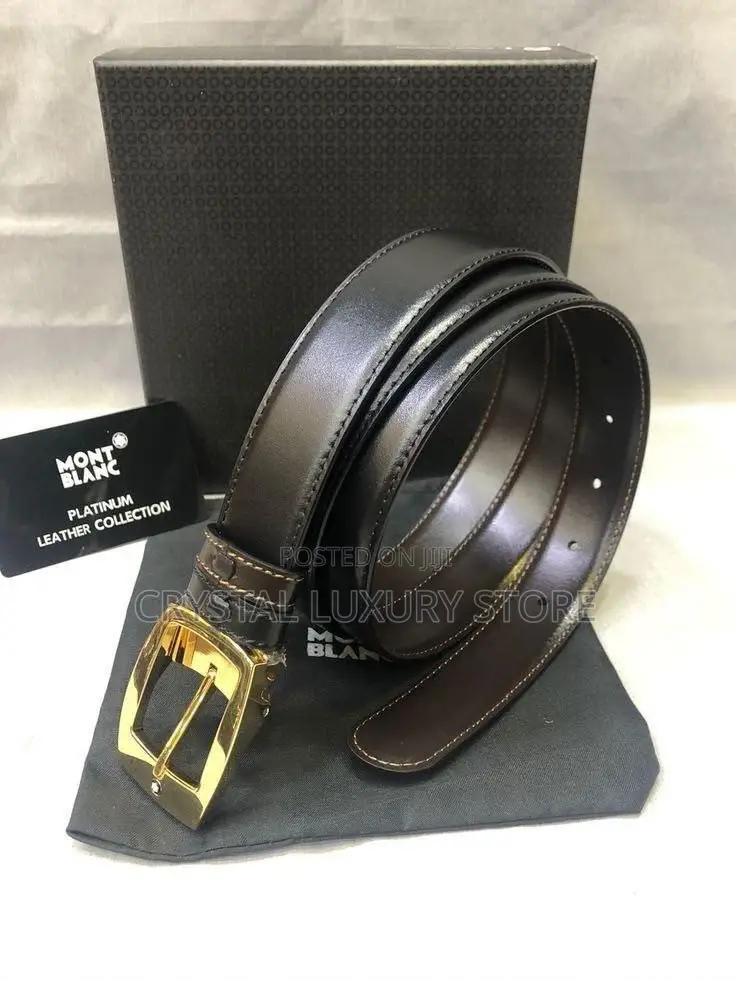 Mont Blanc Quality Luxury Men Genuine Leather Belt