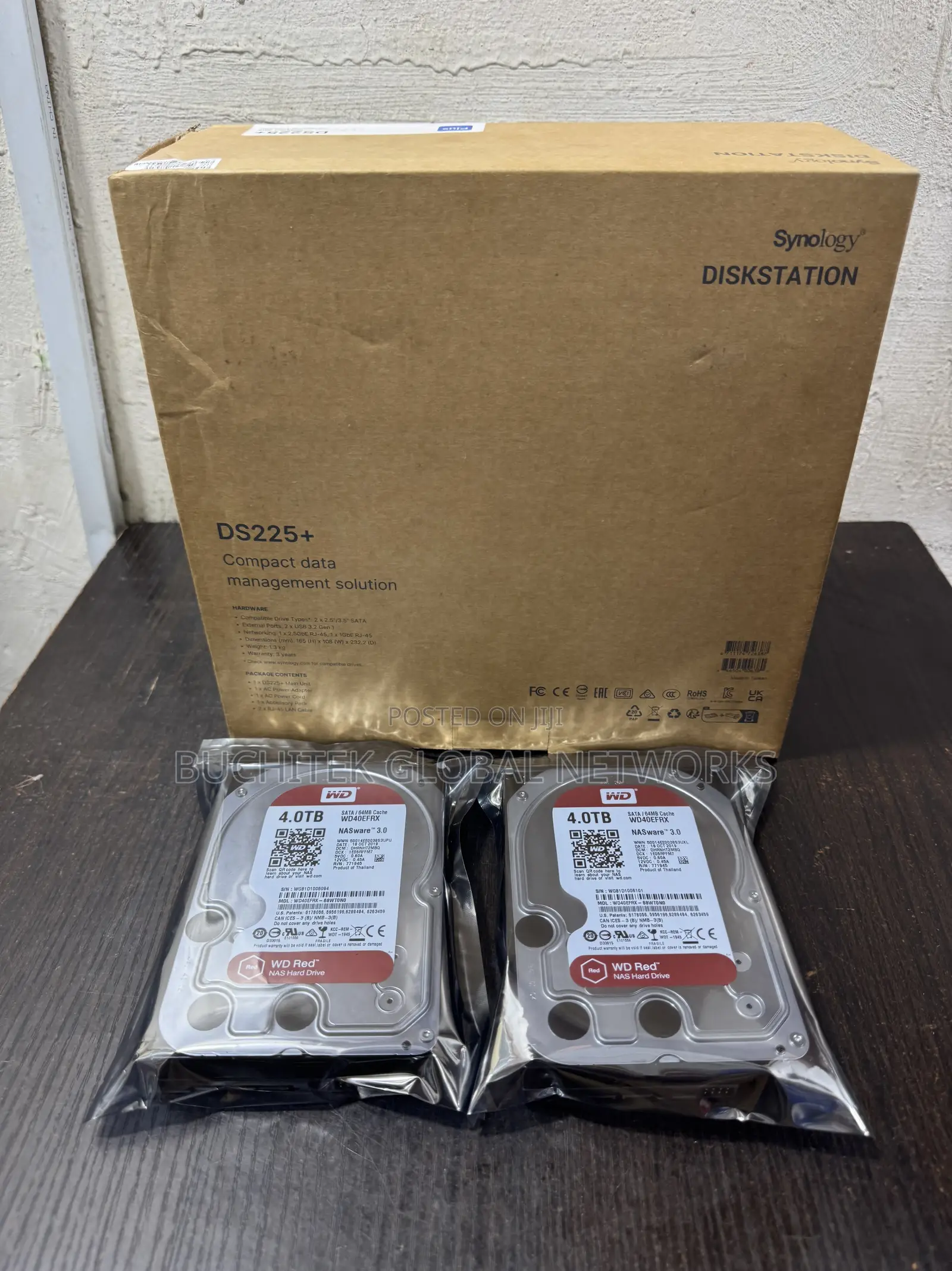 Synology Ds225+ Nas Disk Station and 2units of 4TB WD Red Nas HDD